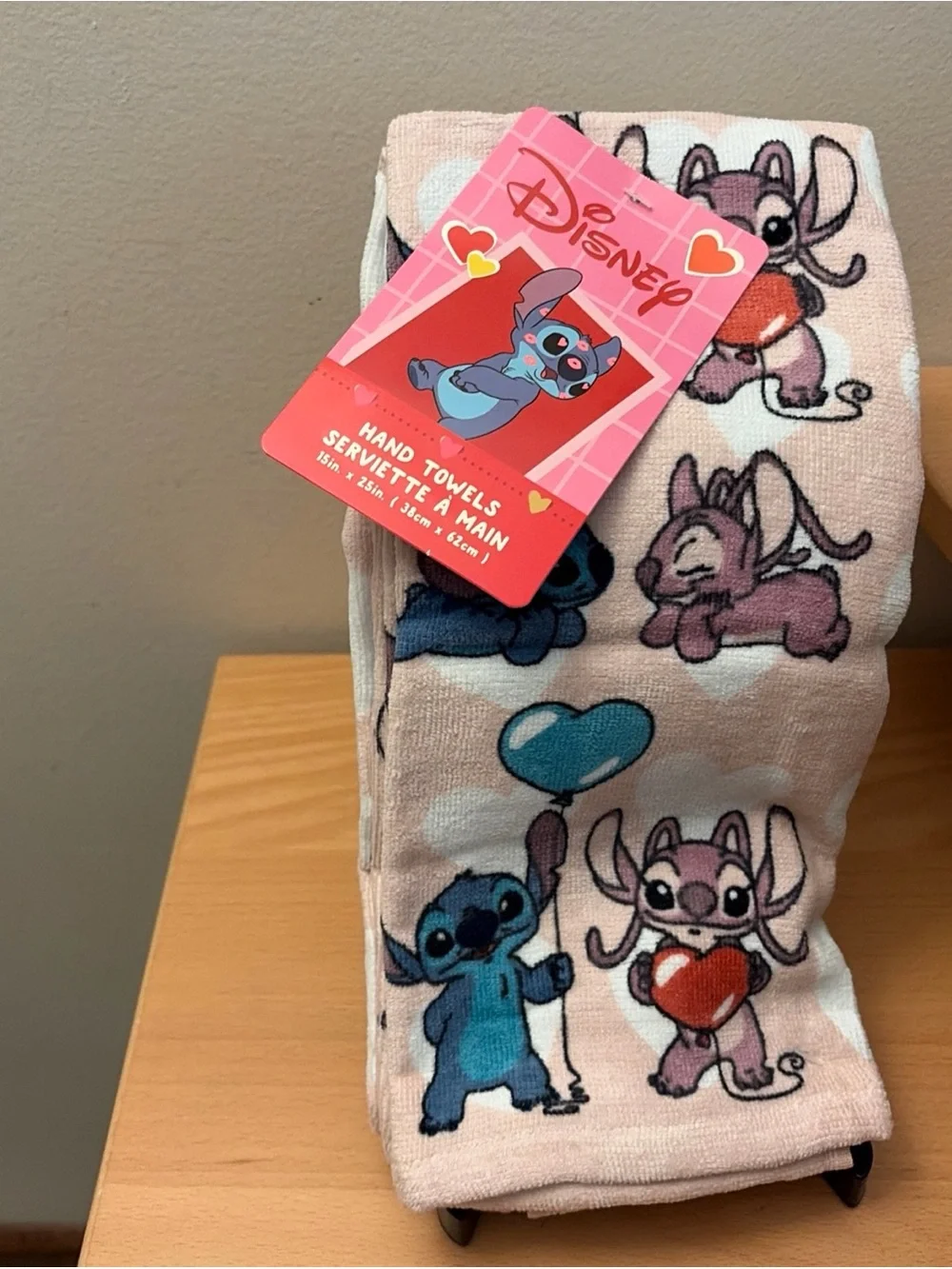 Disney Pink & Blue Stitch Hand Towels